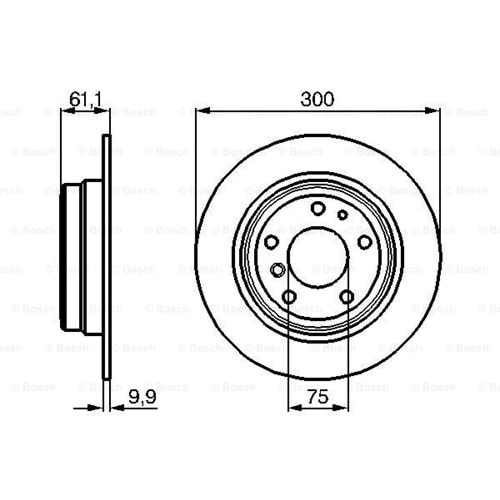 Fren Diski Bmw 5 E34, 518, 520 Arka - 300 MM - Bosch