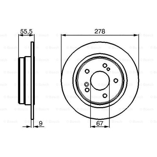 Fren Diski Mercedes 202, 124 Kasa Arka - 278 mm - Bosch