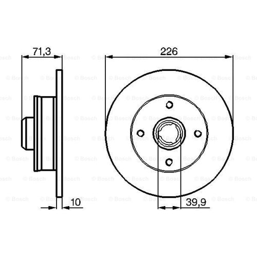 Fren Diski Vw, Audi, Seat Arka - 226 MM - Bosch