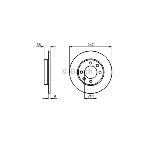 Fren Diski Peugeot 1007, Citroen Berlingo, C2, C3, C4 Arka - 247 MM - Bosch
