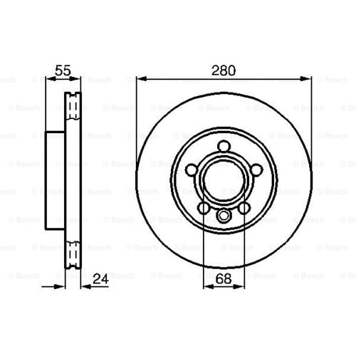 Fren Diski Vw T4 2.4 Ön - 280 MM - Bosch