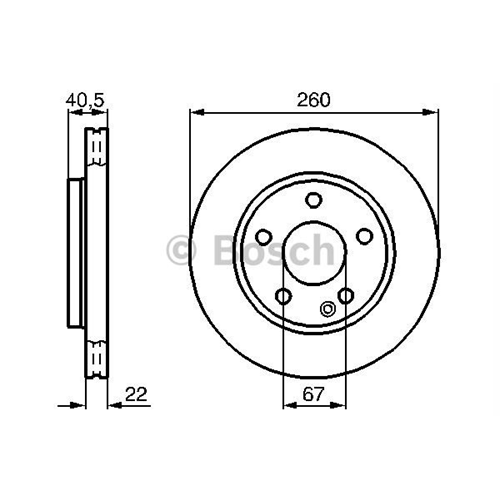 Fren Diski Mercedes A-Class W168 97-04, A140, Renault Trafic Ön - 260 MM - Bosch
