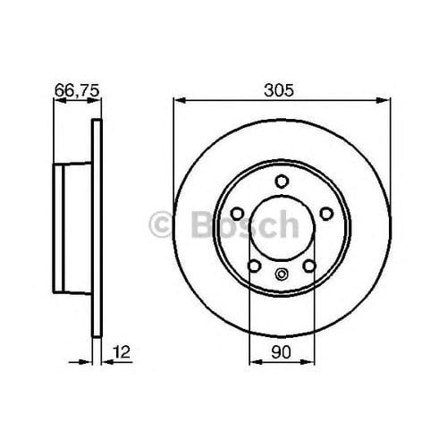 Fren Diski Renault Master, Opel Movano 2 98-10 Arka - 305 MM - Bosch