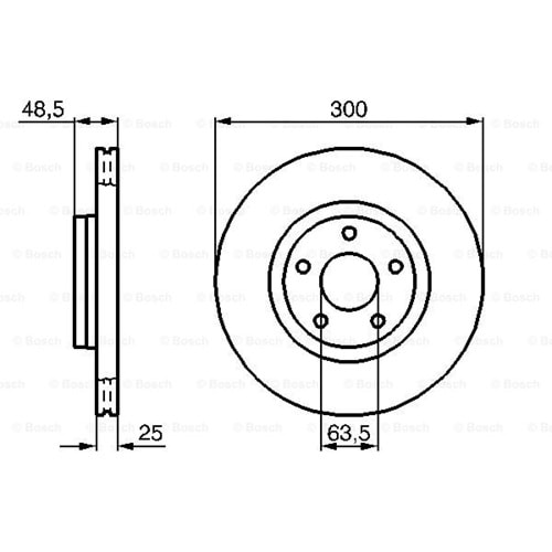 Fren Diski Ford C-Max, Focus, Kuga, Land Rover, Freelander, Volvo C30, C70 Ön - 300 MM - Bosch