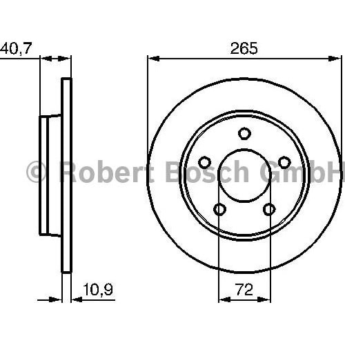 Fren Diski Mazda 3 03-14 Arka - 265 MM - Bosch