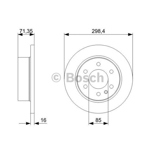 Fren Diski Vw Crafter, Mercedes Sprinter Arka - 298 mm - Bosch