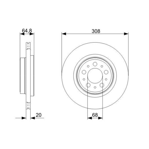 Fren Diski Volvo XC90 02-14 Arka - 308 MM - BOSCH
