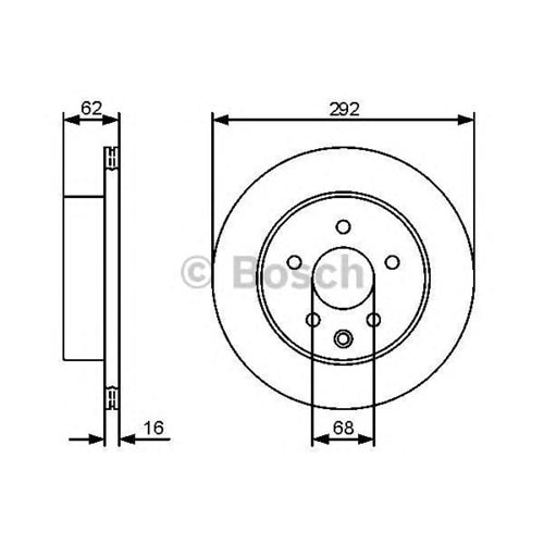 Fren Diski Nissan X-Trail, Leaf Arka - 292 mm - Bosch