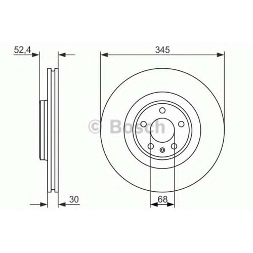 Fren Diski Audi A4 07-15, A5 07-09, A6 10- , A7 10- , Q5, Porsche Macan 14> Ön - 345 MM - Bosch
