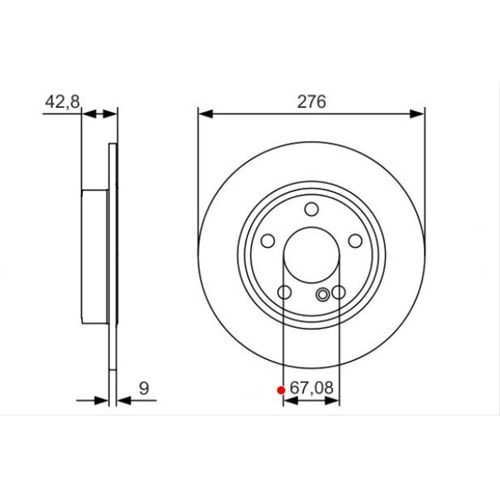 Fren Diski Arka Mercedes A serisi W176, A180, B serisi W246, W242, CLA - 276 mm - BOSCH