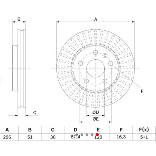 Fren Diski Opel İnsignia A 1.6 Ön - 296 MM - Bosch