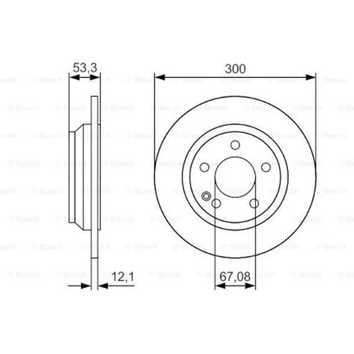 Fren Diski Mercedes Vito W447 111 CDİ Arka - 300 mm - Bosch