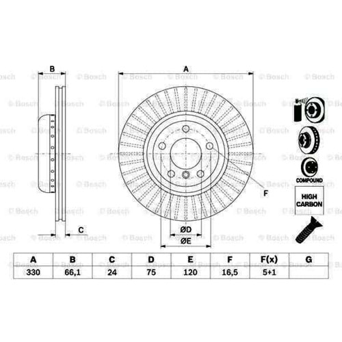 Fren Diski Bmw 5 Seri F10 Ön - 330 MM - Bosch