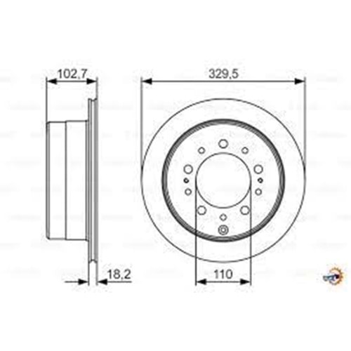 Fren Diski Toyota Land Cruiser, Lexus Arka - 329 MM - Bosch