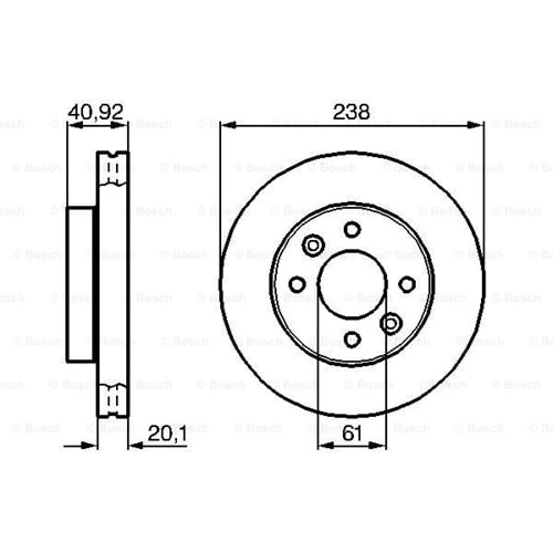 Fren Diski Renault Megane, Clio, Kango Ön - 238 MM - Bosch