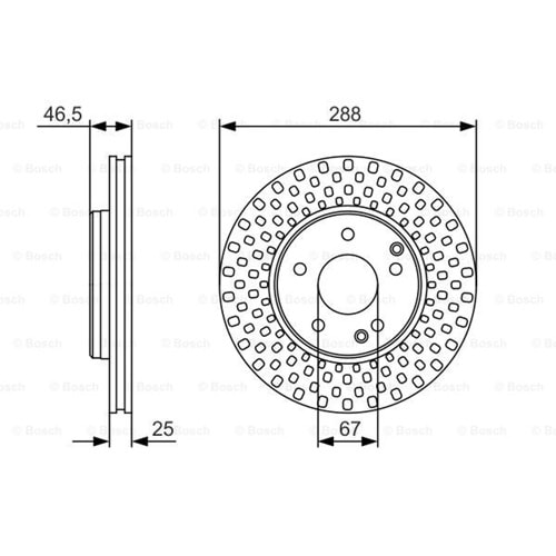 Fren Diski Mercedes 170, 202, 208, 210 Ön - 288 MM - Bosch