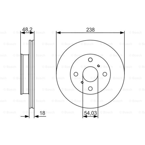 Fren Diski Toyota Corolla E9 1.6 87-93 Ön - 238 MM - Bosch