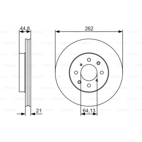 Fren Diski Honda Civic, Rover 200, 400 96> Ön - 262 MM - Bosch