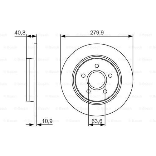 Fren Diski Ford, Volvo Arka - 280 mm - Bosch