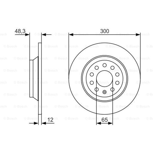 Fren Diski Vw Golf VII, Audi TT Arka - 300 mm -