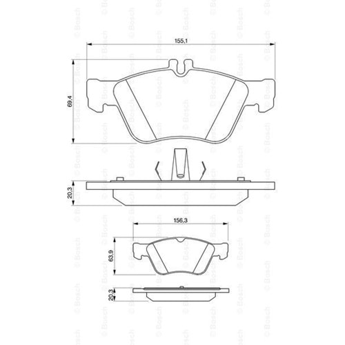 Disk Balata Mercedes E Serisi, SLK, CLK Ön - Bosch