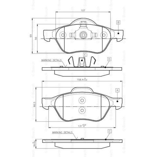 Disk Balata Renault Megane II, Laguna II Ön - Bosch