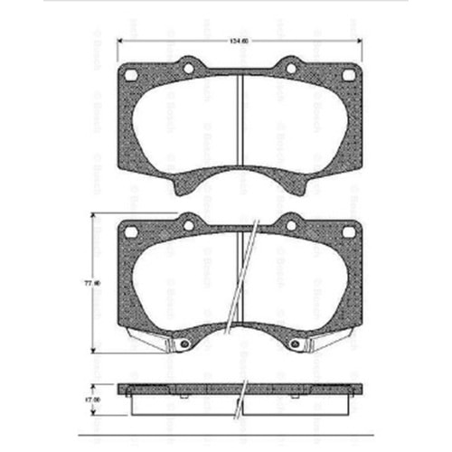 Disk Balata Toyota Land Curuiser VX 100, Hı-Lux VII, Mitsubishi Pajero IV Ön - Bosch