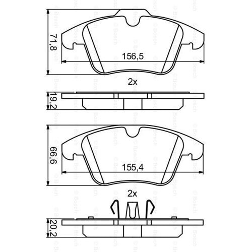Disk Balata Ford, Volvo, Land Rover Ön - Bosch