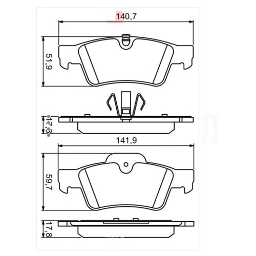 Disk Balata Mercedes-Benz Arka - Bosch