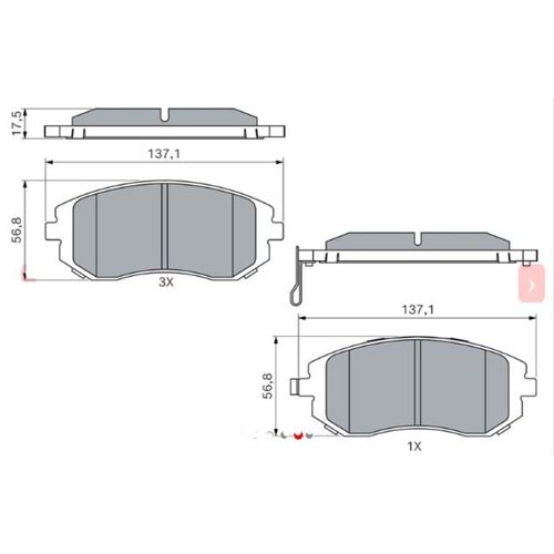 Disk Balata Subaru Forester, Impreza Ön - Bosch
