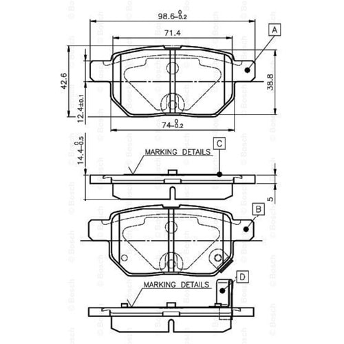 Disk Balata Toyota Auris, Corolla, Yaris Arka - Bosch