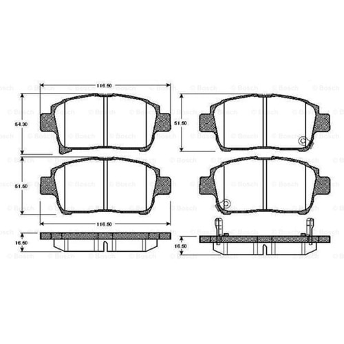 Disk Balata Toyota Corolla, Celica, Yaris Ön - Bosch