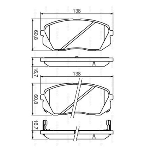 Disk Balata Hyundai İX35, Tucson, İ40, Kia Carens, Sportage Ön - Bosch