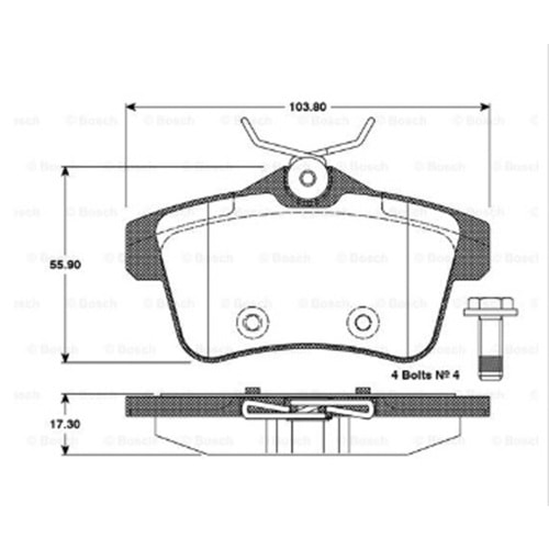 Disk Balata Peugeot 3008, 5008, Citroen C4 Arka - Bosch