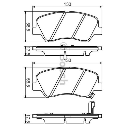 Disk Balata Hyundai Accent Blue 1,6 CVVT, ELantra 1,6, Kia Rio Ön - Bosch