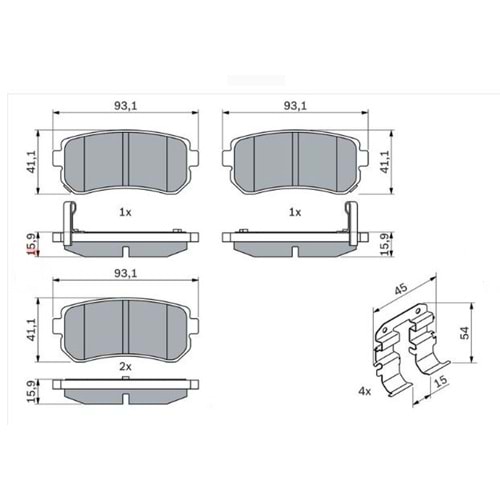 Disk Balata Hyundai Accent, İ30 , Kia Cerato, Ceed, Rio Arka - Bosch