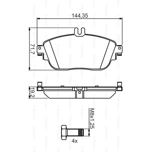 Disk Balata Mercedes GLA, CLA, A Serisi, B Serisi Ön - Bosch