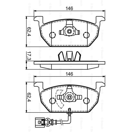 Disk Balata Vw Golf, Audi A3, Seat Leon, Skoda Octavia Ön Fişli - Bosch