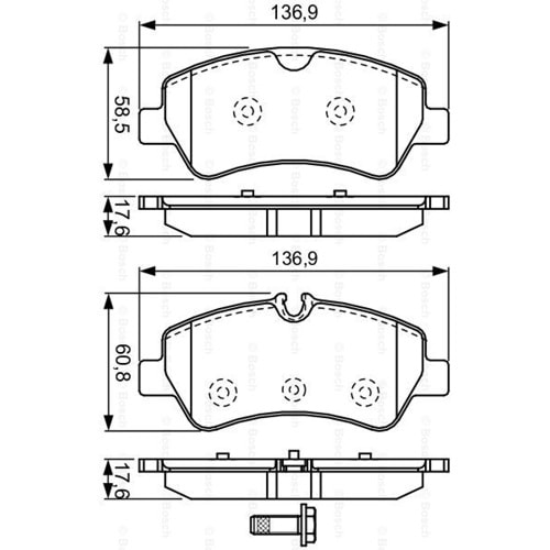 Disk Balata Ford Tourneo Custom V362, V363 2.2 TDCI 12> Arka - Bosch