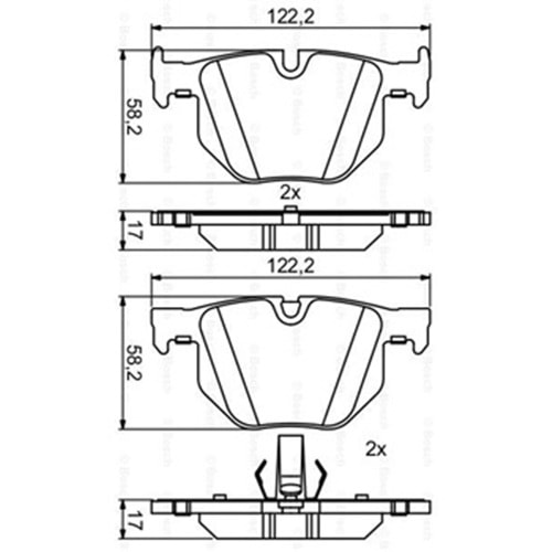 Disk Balata Bmw X5 E70, F15, F85, X6 E71, E72 Arka - Bosch