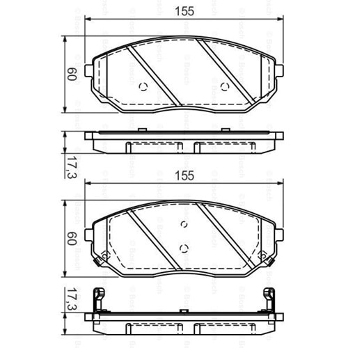 Disk Balata Kia Sorento, Hyundai Santa Fe Ön - Bosch *