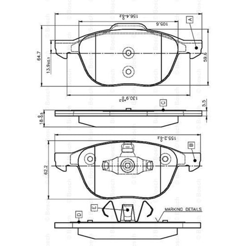 Disk Balata Ford C MAX, Volvo S40, Mazda 3 Ön - Bosch