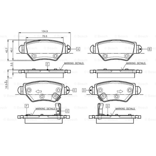 Disk Balata Opel Zafira, Astra G Arka - Bosch