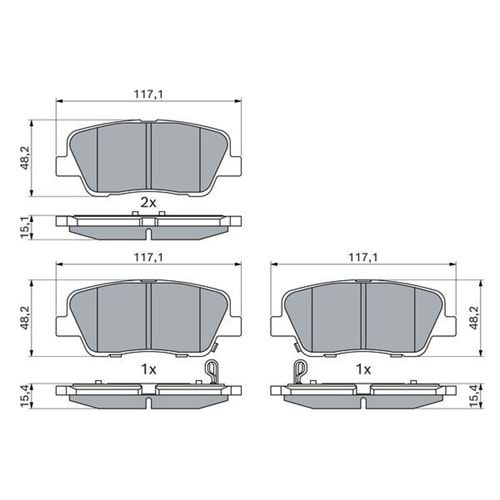 Disk Balata Kia Sorento II (XM) 2.2 09-, Santa Fe 06-12, Genesis, Ssangyong Arka - - Bosch