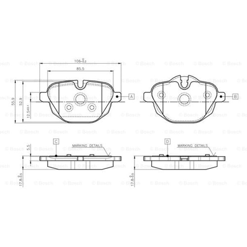 Disk Balata Bmw 5 Serisi F10 10>, X3, X4 Arka - Bosch