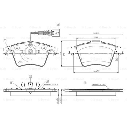Disk Balata Vw T5, T6 Kalın Tip Ön - Bosch