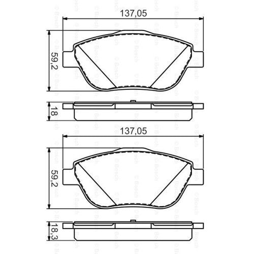 Disk Balata Peugeot 2008, Citroen C3, Opel Crossland, DS3 Ön - Bosch***