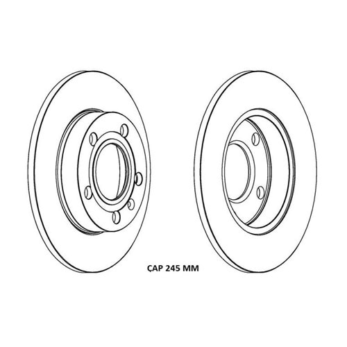 Fren Diski Vw, Audi A4, Seat Arka - 245 MM