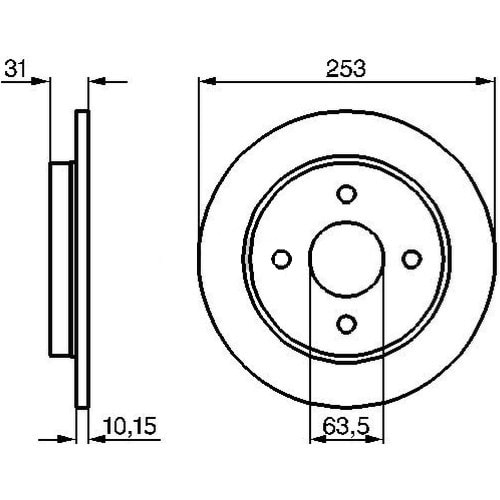 Fren Diski Ford Focus SW 98-04, Scorpio Arka - 253 MM