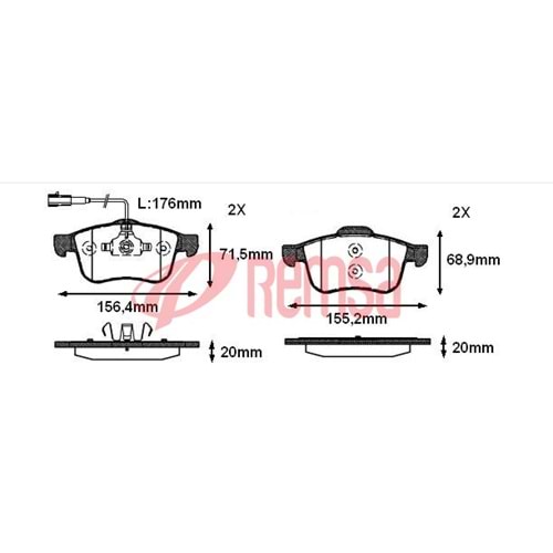 Disk Balata Opel Combo, Fiat Doblo, Alfa Romeo 159 Ön -